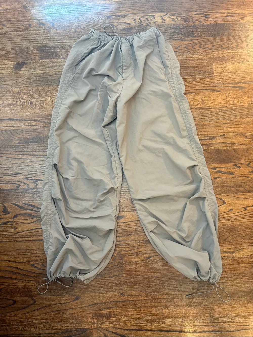 Zara taupe Drawstring nylon pants balloon pants size M